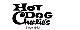 HOT DOG CHARLIE'S SINCE 1922 logo