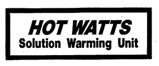 HOT WATTS SOLUTION WARMING UNIT logo