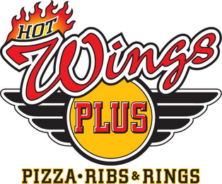 HOT WINGS PLUS PIZZA RIBS & RINGS logo