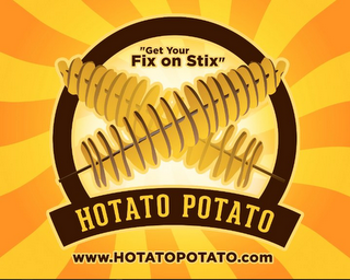 HOTATO POTATO "GET YOUR FIX ON STIX" WWW.HOTATOPOTATO.COM logo