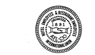 HOTEL EMPLOYEES & RESTAURANT EMPLOYEES INTERNATIONAL UNION AFL- CIO ORGANIZED 181891. logo