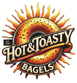 HOT&TOASTY BAGELS EST 2007 logo