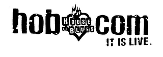 HOUSE OF BLUES HOB.COM IT IS LIVE. logo