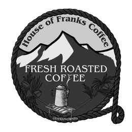 HOUSE OF FRANKS FRESH ROASTED COFFEE VETERAN-OWNED logo