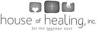 HOUSE OF HEALING, INC. FOR THE TEENAGE SOUL logo