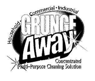 HOUSEHOLD · COMMERCIAL · INDUSTRIAL GRUNGE AWAY CONCENTRATED MULTI-PURPOSE CLEANING SOLUTION logo