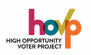 HOVP HIGH OPPORTUNITY VOTER PROJECT logo