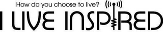 HOW DO YOU CHOOSE TO LIVE? I LIVE INSPIRED logo