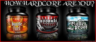 HOW HARDCORE ARE YOU? BATTLE FUEL ASSAULT BULLET PROOF logo