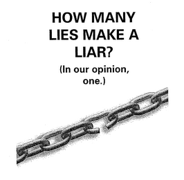 HOW MANY LIES MAKE A LIAR? (IN OUR OPINION, ONE.) logo