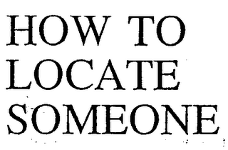 HOW TO LOCATE SOMEONE logo