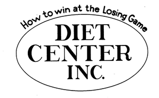 HOW TO WIN AT THE LOSING GAME DIET CENTER INC. logo