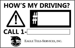 HOW'S MY DRIVING? CALL 1 - EAGLE TELE-SERVICES, INC. EAGLE TELE-SERVICES, INC. logo