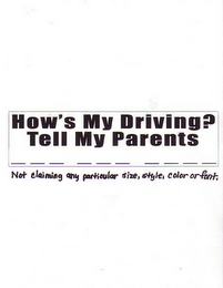 HOW'S MY DRIVING? TELL MY PARENTS logo