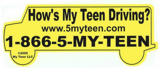 HOW'S MY TEEN DRIVING? WWW.5MYTEEN.COM 1-866-5-MY-TEEN 2005 MY TEEN LLC logo
