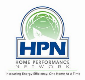 HPN HOME PERFORMANCE NETWORK INCREASING ENERGY EFFICIENCY, ONE HOME AT A TIME logo