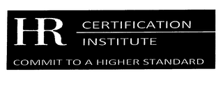 HR CERTIFICATION INSTITUTE COMMIT TO A HIGHER STANDARD logo