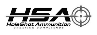 HSA HOLESHOT AMMUNITION CREATING COMPLIANCE logo
