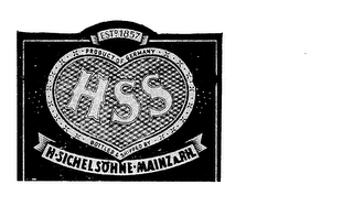 HSS H SICHEL SONNE MAINZARH EST D 1857 PRODUCT OF GERMANY BOTTLED AND SHIPPED BY logo