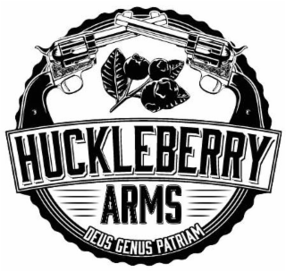 HUCKLEBERRY ARMS DEUS GENUS PATRIAM logo