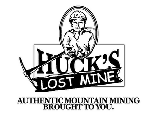 HUCK'S LOST MINE AUTHENTIC MOUNTAIN MINING BROUGHT TO YOU. logo