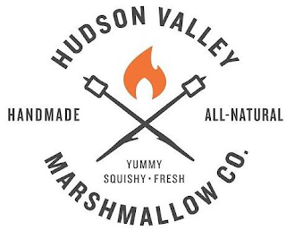 HUDSON VALLEY MARSHMALLOW CO. HANDMADE ALL-NATURAL YUMMY SQUISHY · FRESH logo