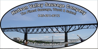 HUDSON VALLEY SAUSAGE COMPANY THE FINEST SAUSAGE, WURST & SALUMI 845-691-9312 MARK & TONI ELIA ELIASMARKET@OPTONLINE.NET logo