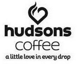 HUDSONS COFFEE A LITTLE LOVE IN EVERY DROP logo