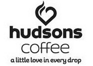 HUDSONS COFFEE A LITTLE LOVE IN EVERY DROP logo