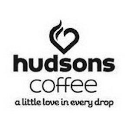 HUDSONS COFFEE A LITTLE LOVE IN EVERY DROP logo