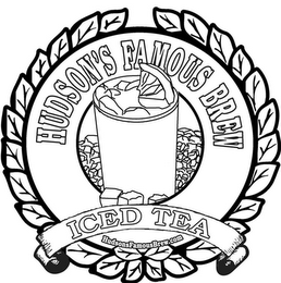 HUDSON'S FAMOUS BREW ICED TEA HUDSONSFAMOUSBREW.COM logo