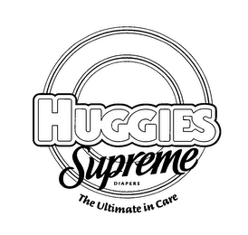 HUGGIES SUPREME DIAPERS THE ULTIMATE IN CARE logo