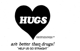 HUGS ARE BETTER THAN DRUGS! "HELP US GO STRAIGHT" A YOUTH SPORTS DRUG AWARENESS AND PREVENTATIVE EDUCATION PROGRAM logo