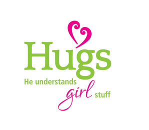 HUGS HE UNDERSTANDS GIRL STUFF logo