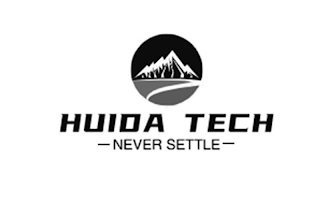 HUIDA TECH NEVER SETTLE logo