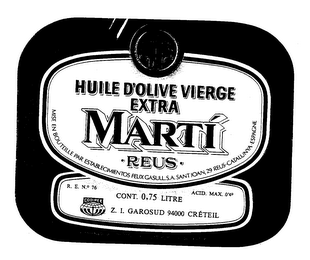 HUILE D'OLIVE VIERGE EXTRA MARTI' REUS logo