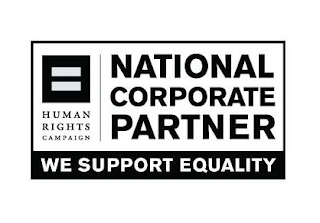 HUMAN RIGHTS CAMPAIGN NATIONAL CORPORATE PARTNER WE SUPPORT EQUALITY logo