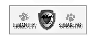 HUMANITY HUMANITY HUMANITY SPEAKING SPEAKING SPEAKING logo