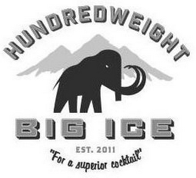 HUNDREDWEIGHT BIG ICE EST. 2011 "FOR A SUPERIOR COCKTAIL" logo