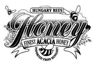 HUNGARY BEES HONEY FINEST ACACIA HONEY IMPORTED FROM HUNGARY logo