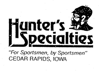 HUNTER'S SPECIALTIES "FOR SPORTSMEN, BY SPORTSMEN" CEDAR RAPIDS, IOWA logo