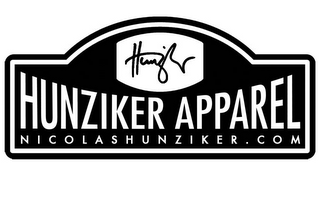 HUNZIKER HUNZIKER APPAREL NICOLASHUNZIKER.COM logo
