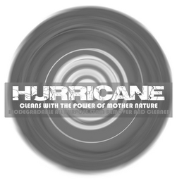 HURRICANE CLEANS WITH THE POWER OF MOTHER NATURE BIODEGRADABLE ALL PURPOSE STAIN REMOVER AND CLEANER logo