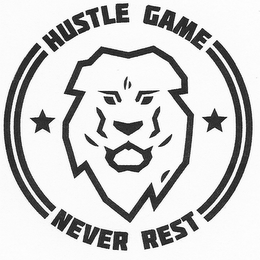 HUSTLE GAME NEVER REST logo