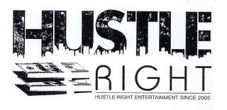 HUSTLE RIGHT HUSTLE RIGHT ENTERTAINMENT SINCE 2005 logo