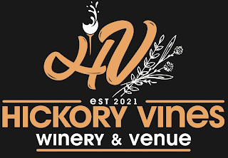 HV EST 2021 HICKORY VINES WINERY & VENUE logo