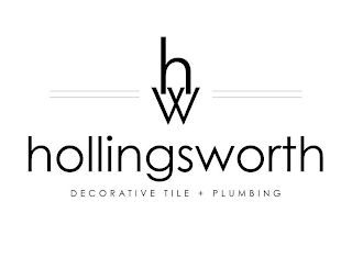 HW HOLLINGSWORTH DECORATIVE TILE + PLUMBING logo