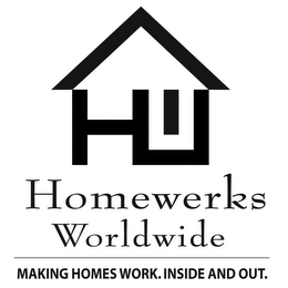 HW HOMEWERKS WORLDWIDE MAKING HOMES WORK. INSIDE AND OUT. logo