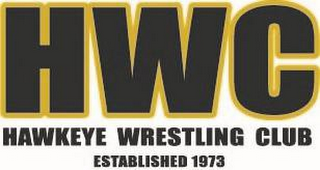 HWC HAWKEYE WRESTLING CLUB ESTABLISHED 1973 logo