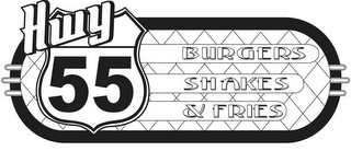 HWY 55 BURGERS SHAKES & FRIES logo